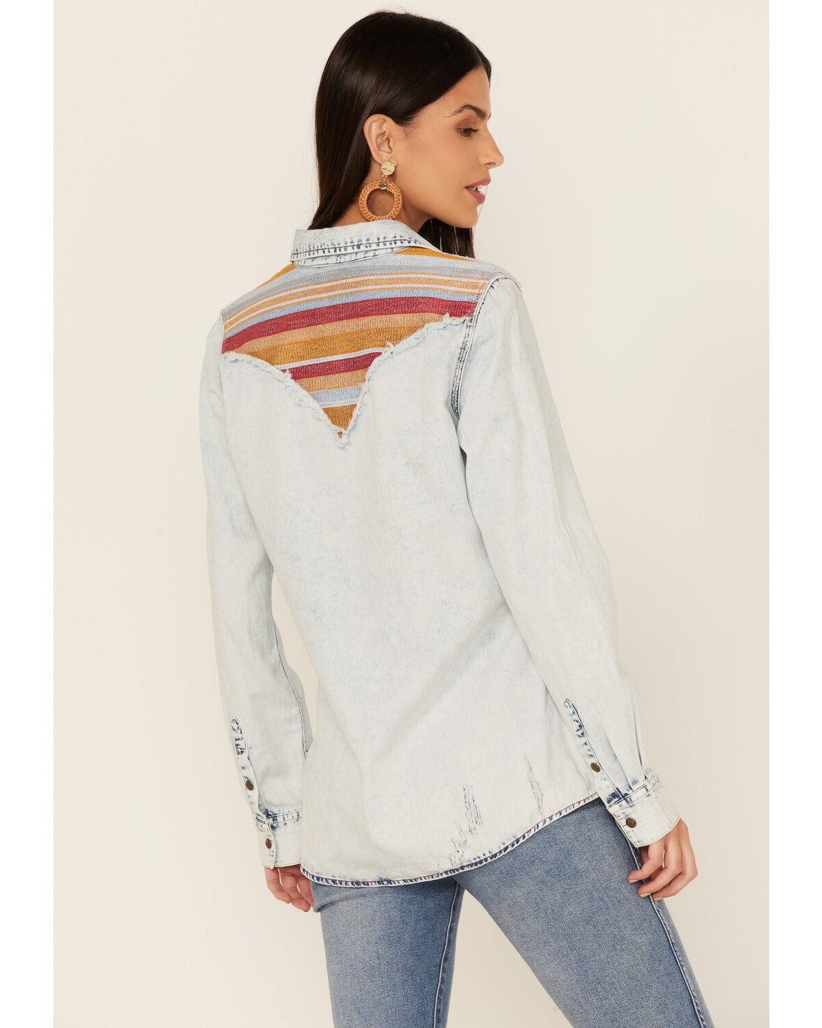 RRR Women's Southwestern Yokes Denim Shirt
