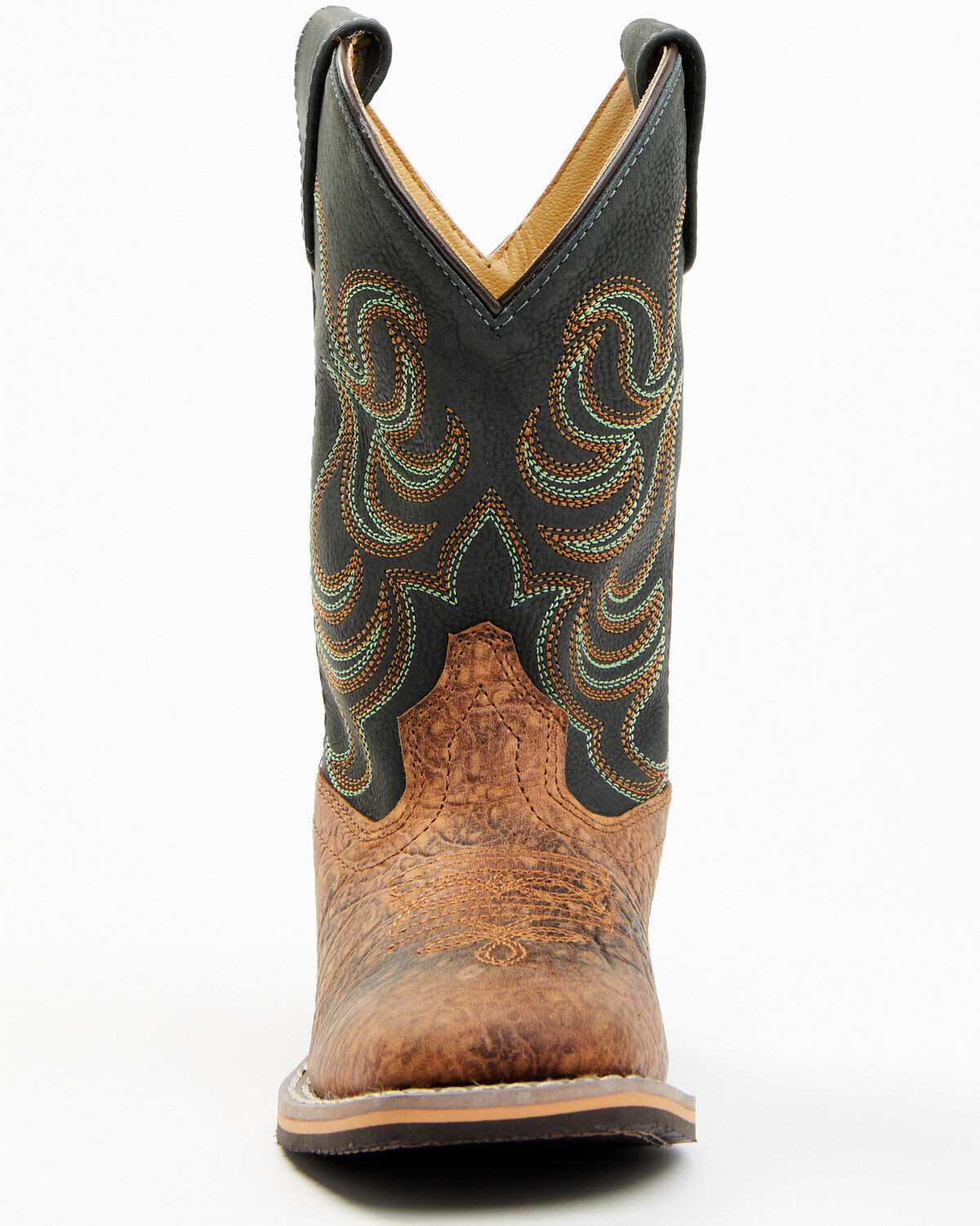 Smoky Mountain Boys' Jesse Bison Leather Print Boot - Square Toe