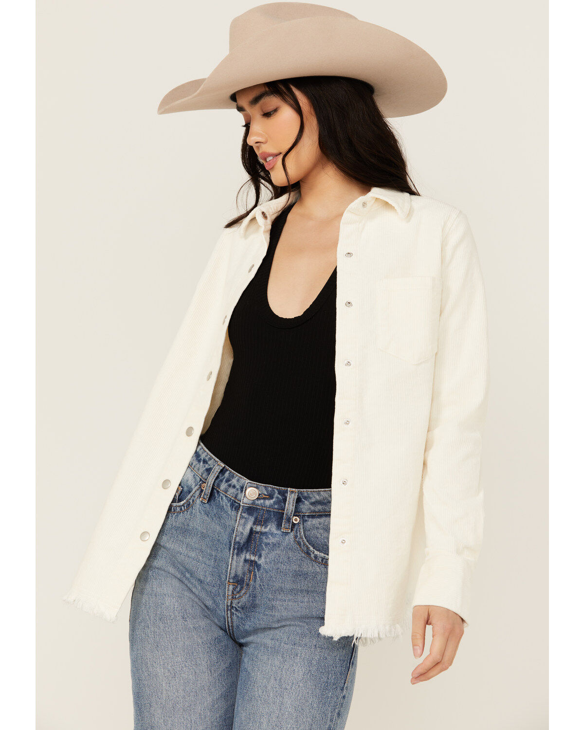 Rock & Roll Denim Women's Corduroy Long Sleeve Snap Shirt