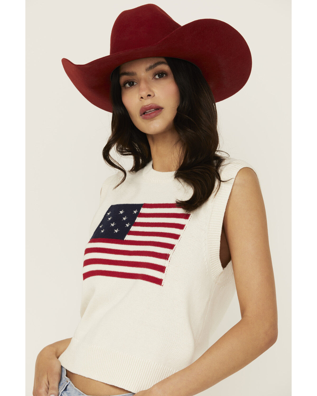Sadie & Sage Women's Flag Sweater Tank
