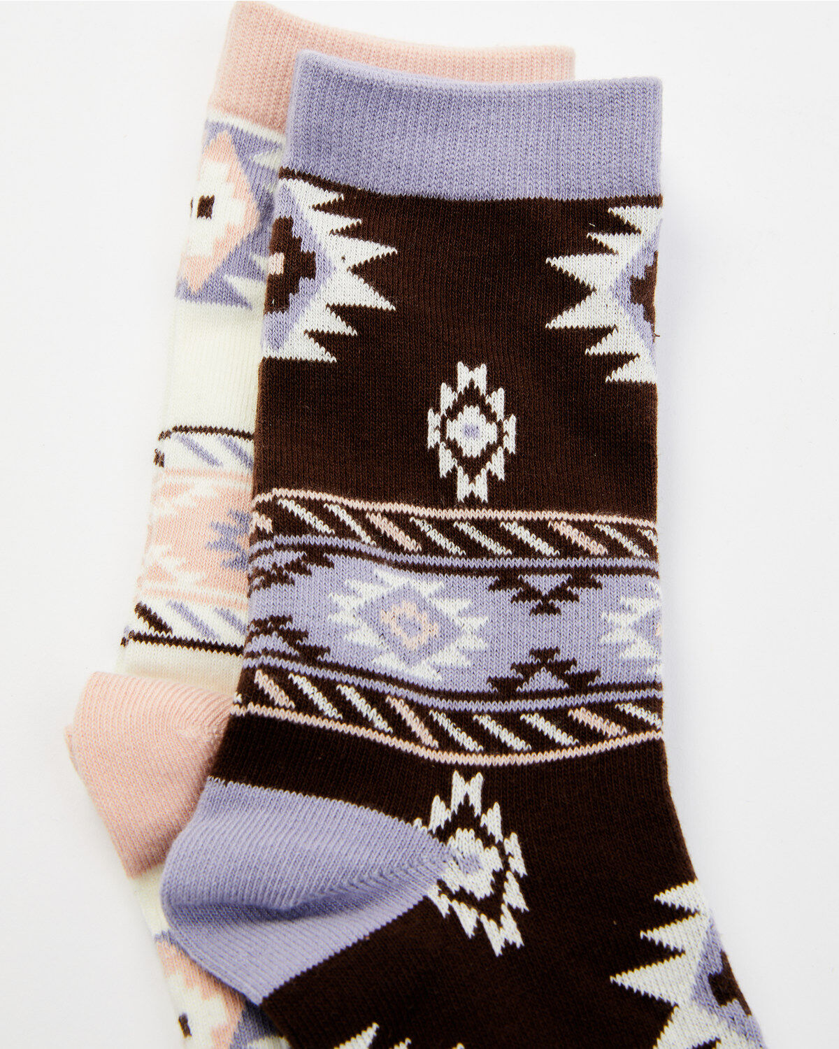 Shyanne Women's Wisteria Southwestern Print Crew Socks - 2 Pack