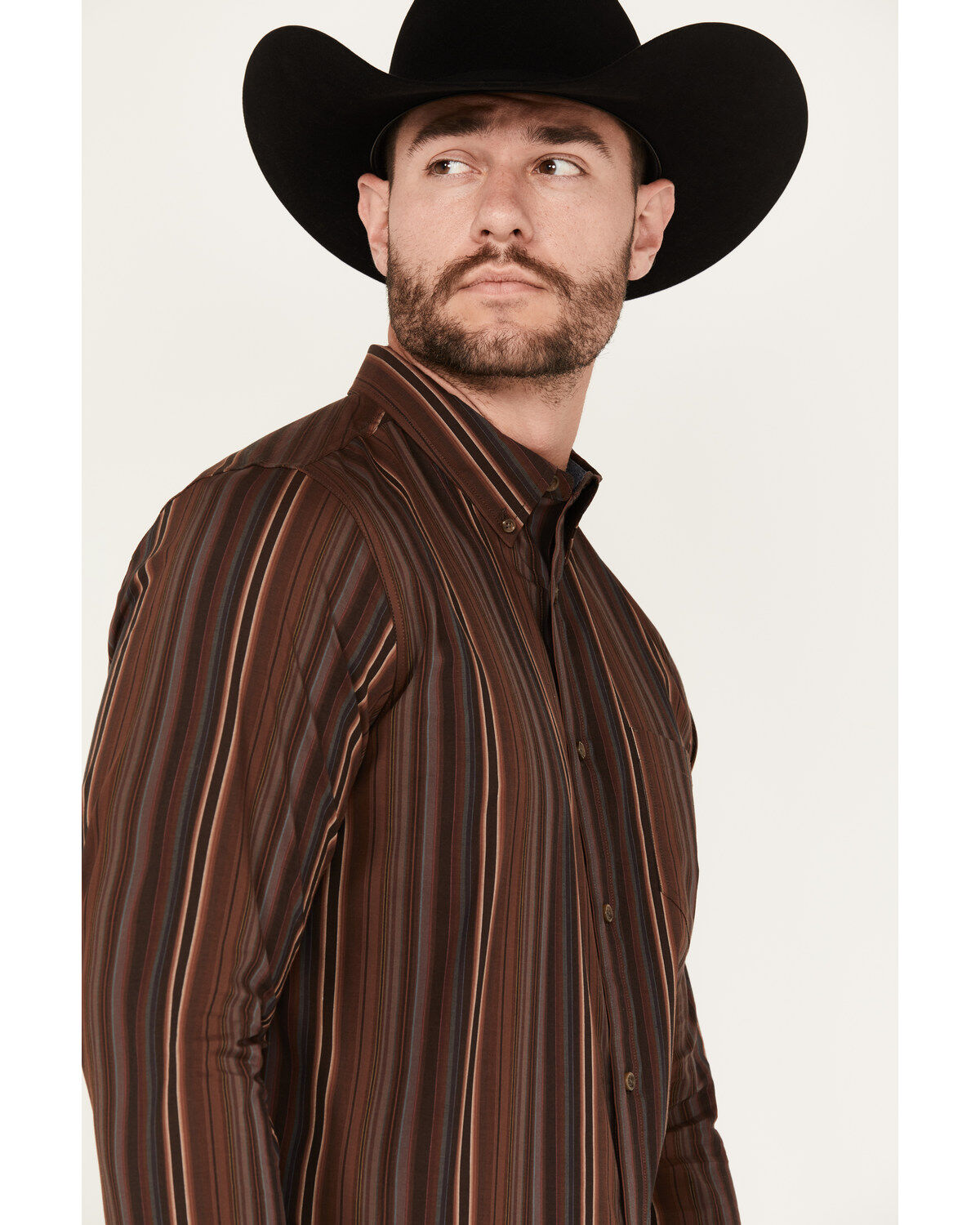 Cody James Men's Preston Striped Print Long Sleeve Button-Down Western Shirt