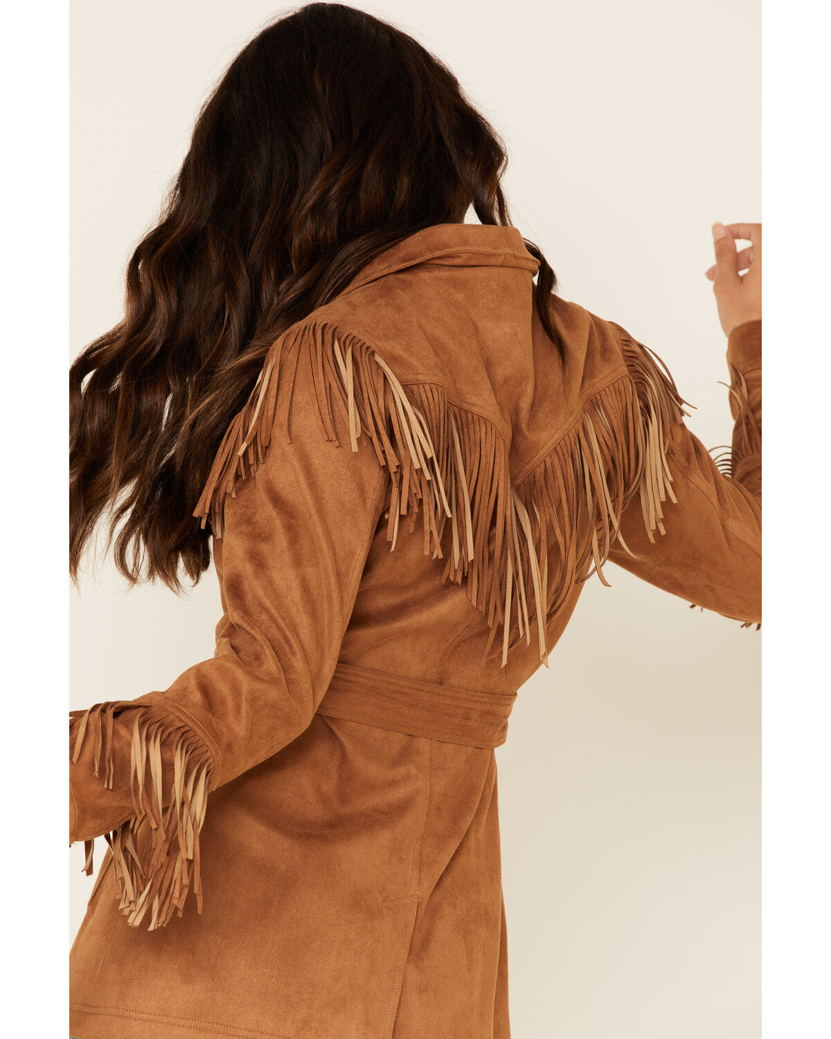 MINKPINK Women's Tan We Are Free Fringe Jacket