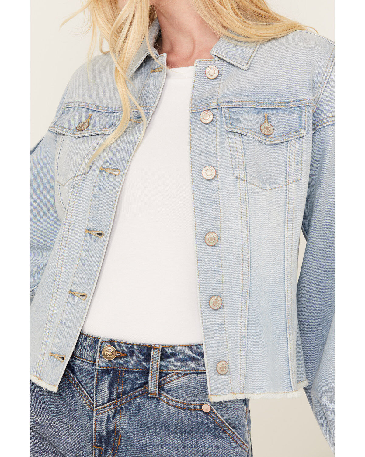 Shyanne Women's Denim Button-Down Fray Shacket