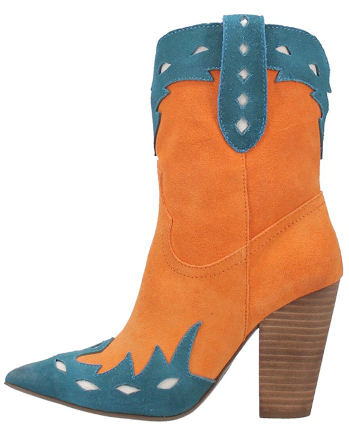Dingo Women's Spicy Underlay Suede Leather Western Booties - Snip Toe