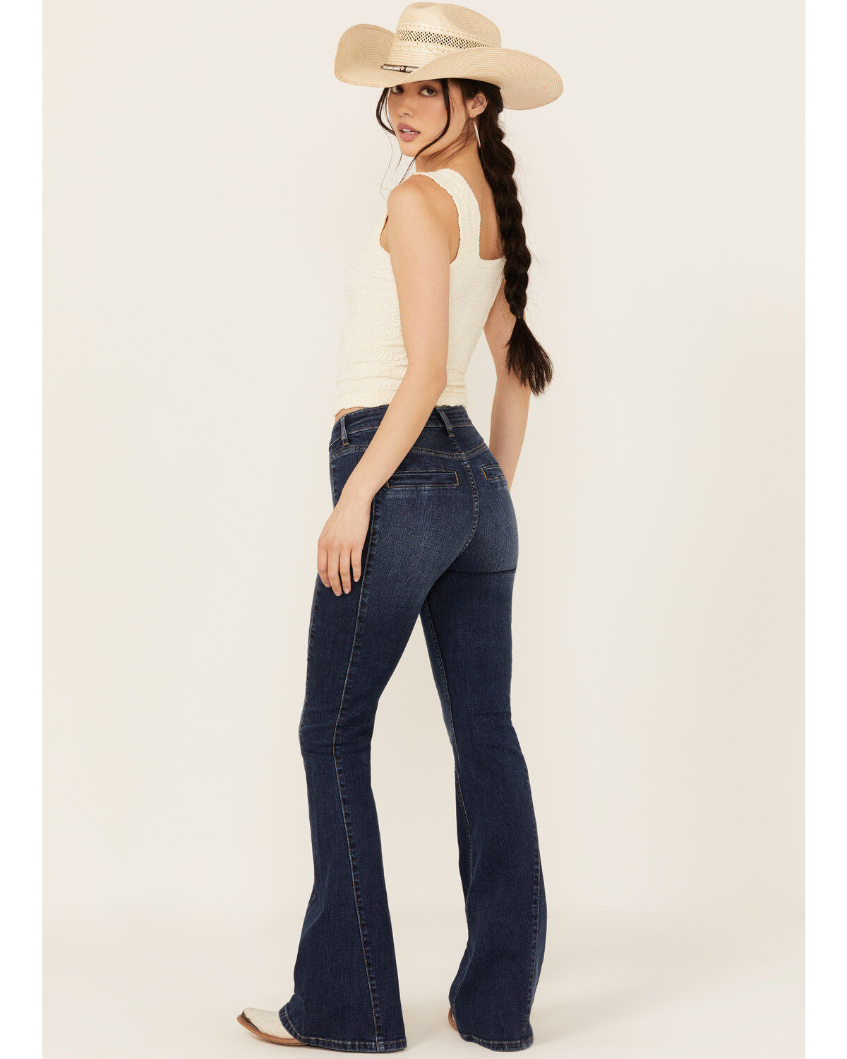 Shyanne Women's Dark Wash Delaney Flare Stretch Denim Jeans