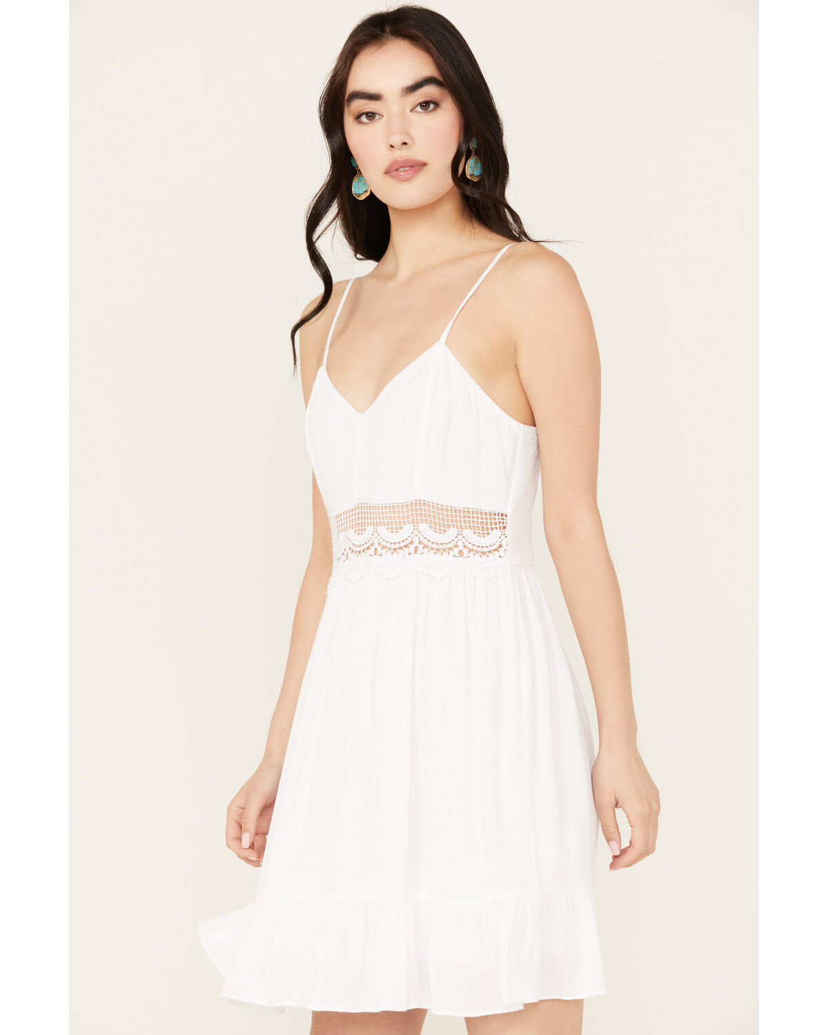 Jolt Women's Crochet Waist Mini Dress