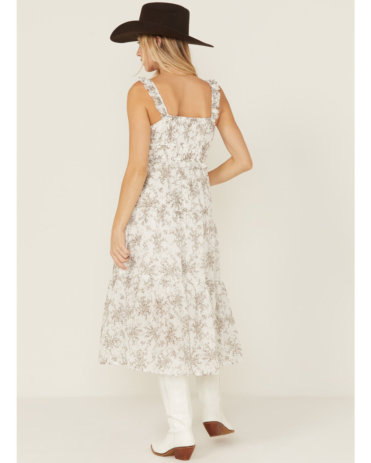 Yura Women's Floral Print Sleeveless Midi Dress