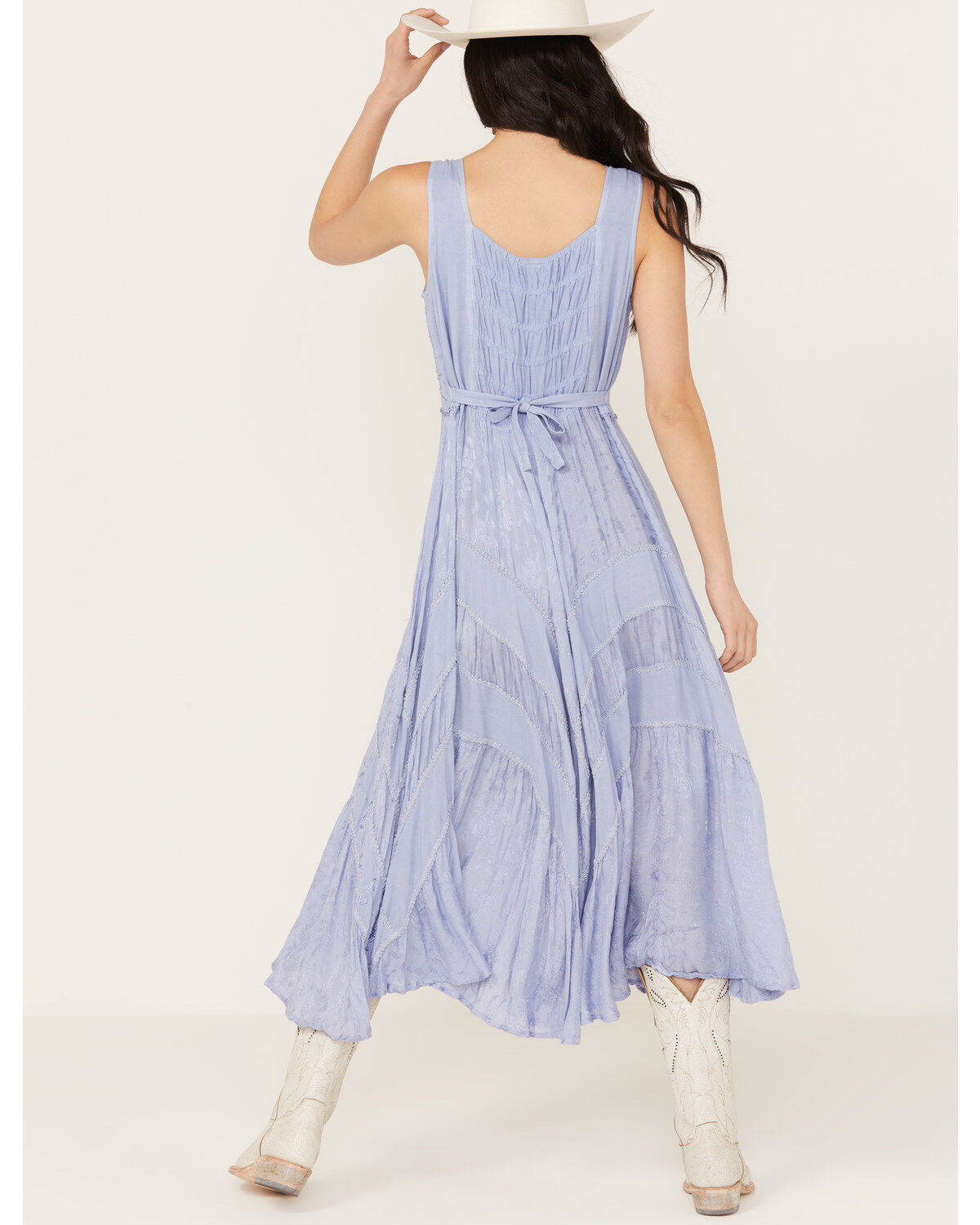 Scully Women's Lace-Up Jacquard Midi Dress