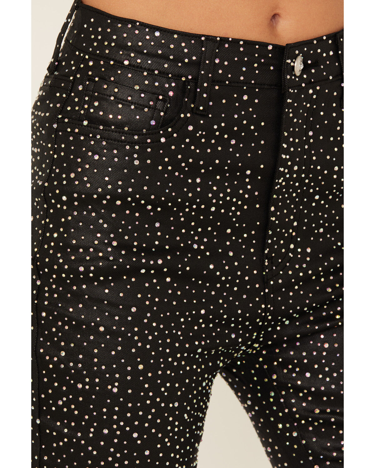 Vibrant Denim Women's Embellished High Rise Flare Pants