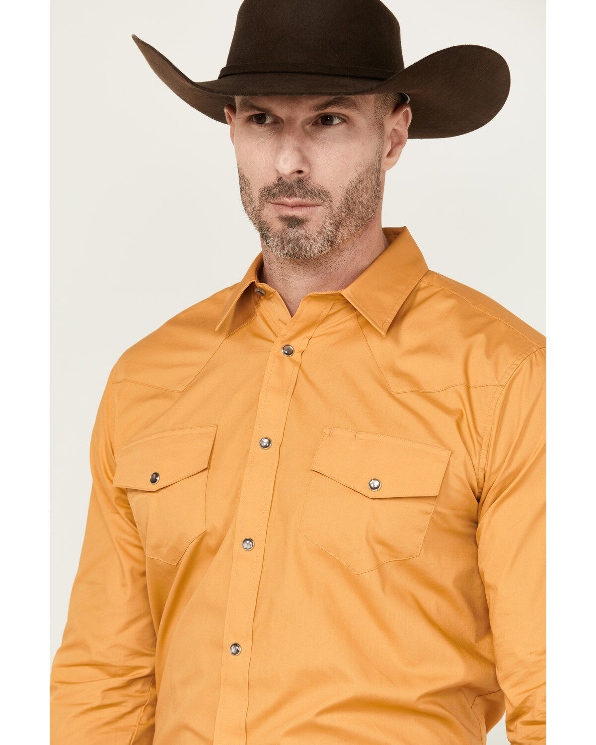 Gibson Men's Solid Long Sleeve Pearl Snap Western Shirt