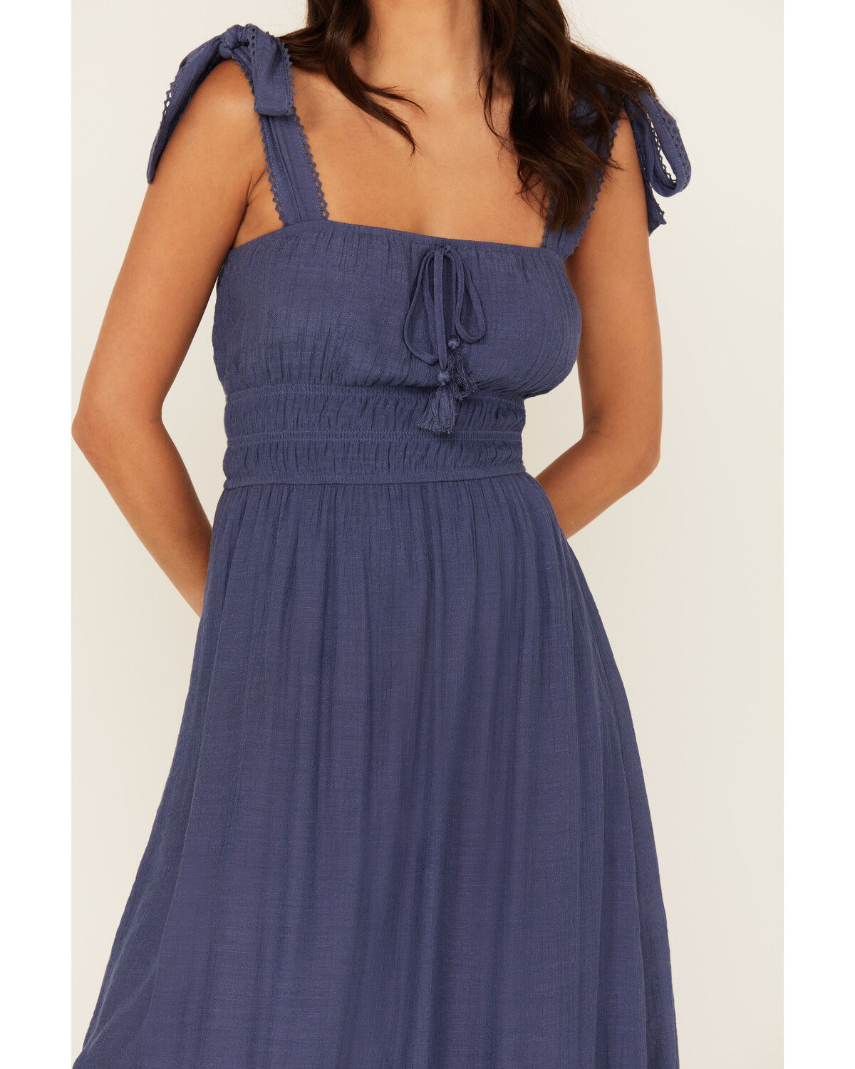 Trixxi Women's Smocked Waist Midi Dress