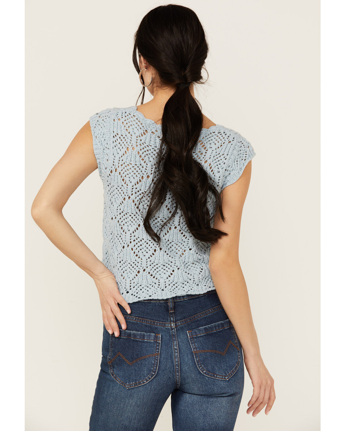 Revel Women's Sleeveless Crochet Tank Top