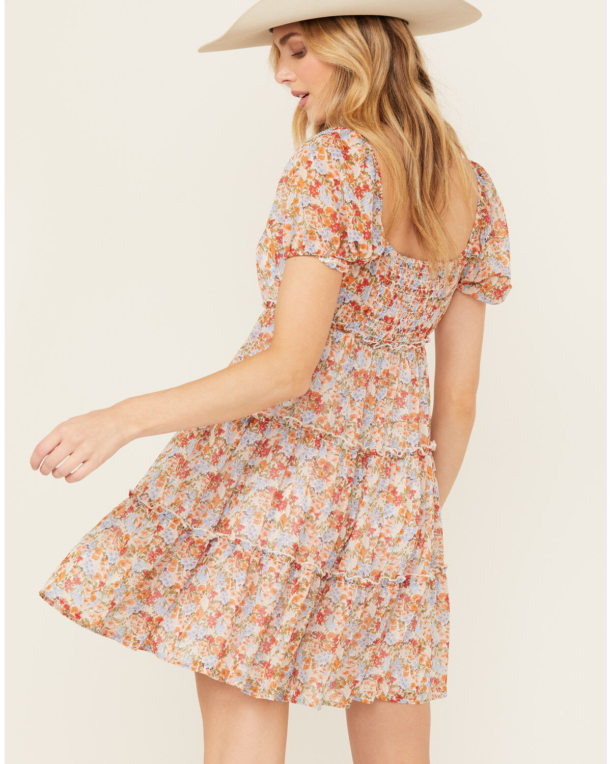 Ash & Violet Women's Tiered Floral Mini Dress