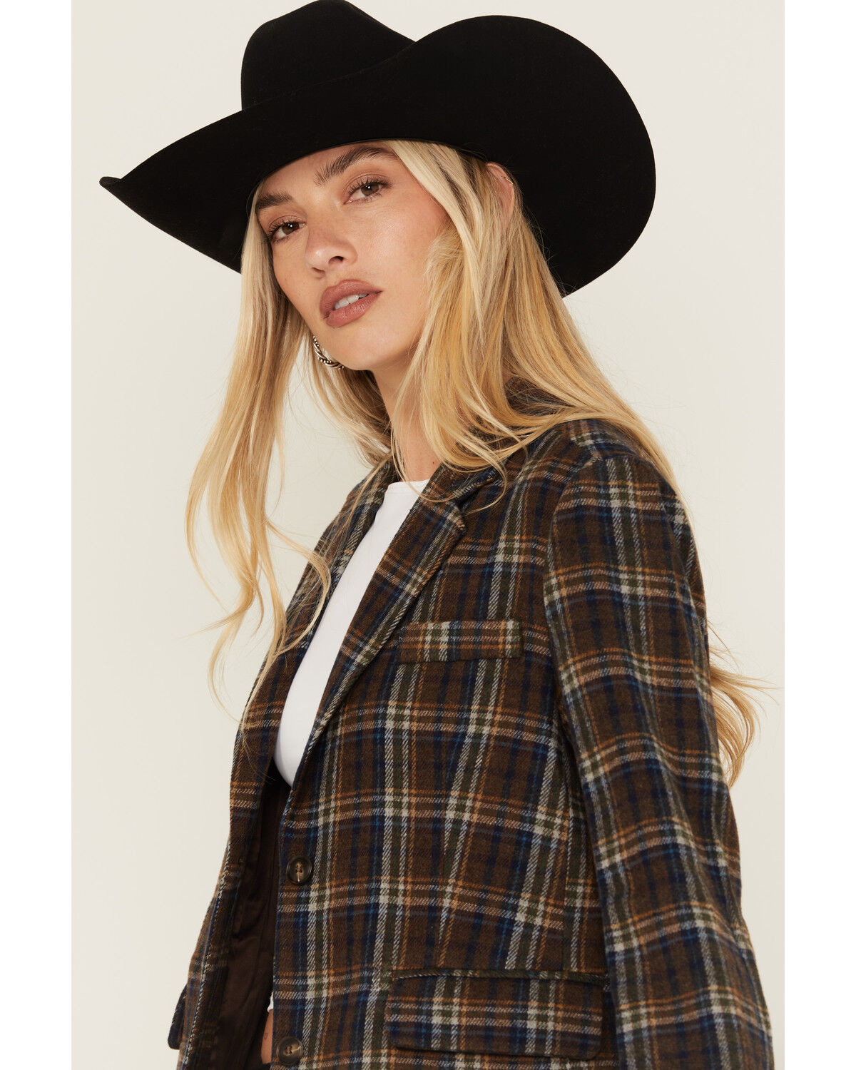 Sadie & Sage Women's Plaid Print Blazer