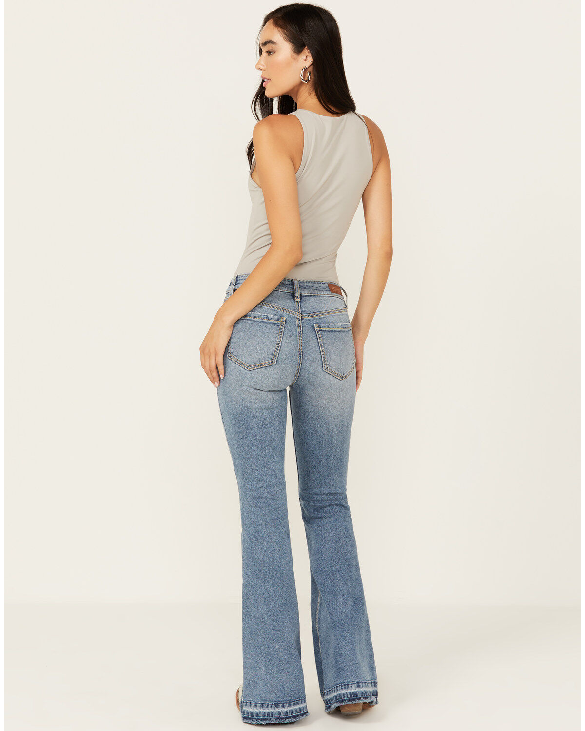 Shyanne Women's Catalina Light Medium Wash High Rise Stretch Flare Jeans