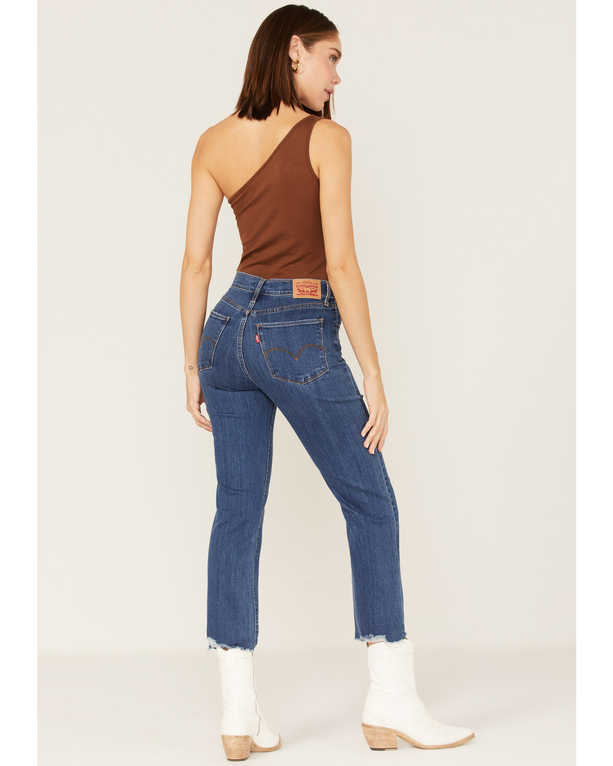 Levi's Women's 724 Dark Wash High Rise Straight Crop Jeans