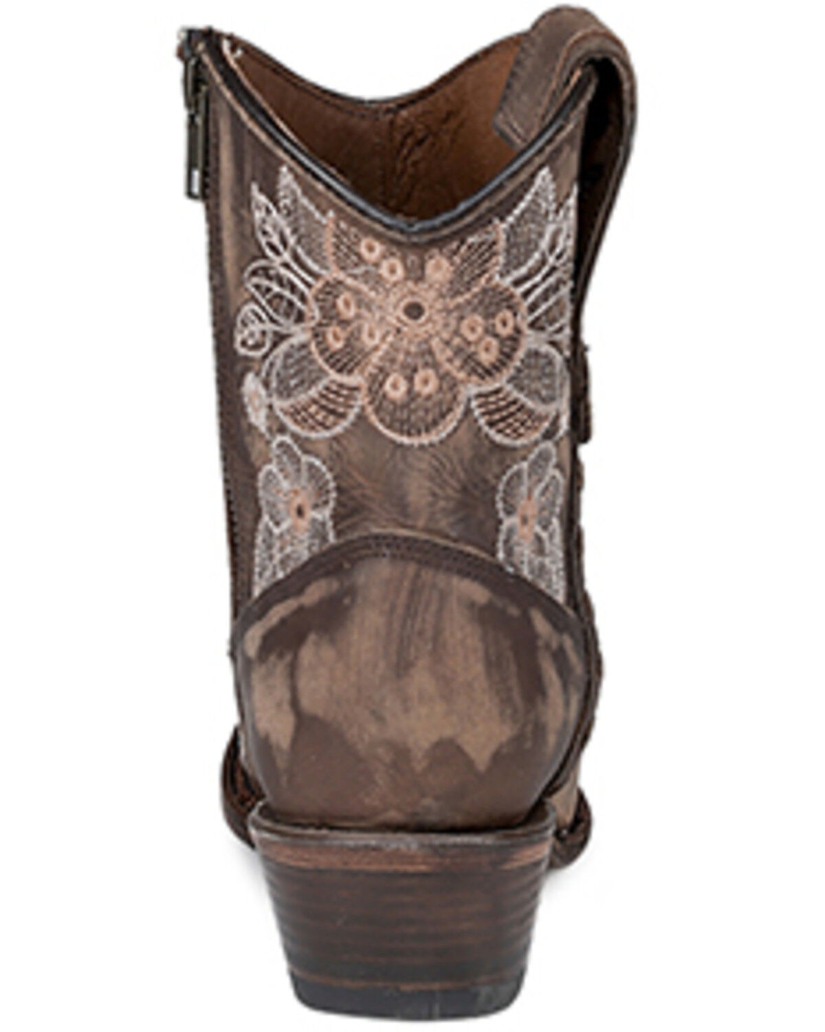 Circle G Women's Floral Embroidered Western Booties - Snip Toe