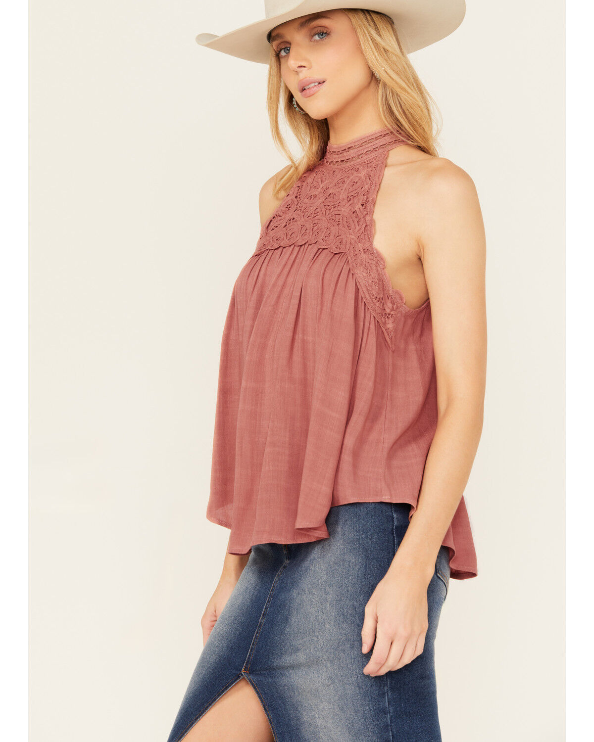 Eyeshadow Women's Battenburg Lace Tank