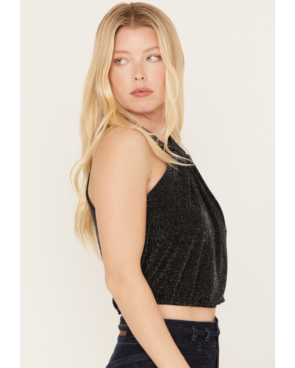 By Together Women's Criss Cross Halter Crop Top