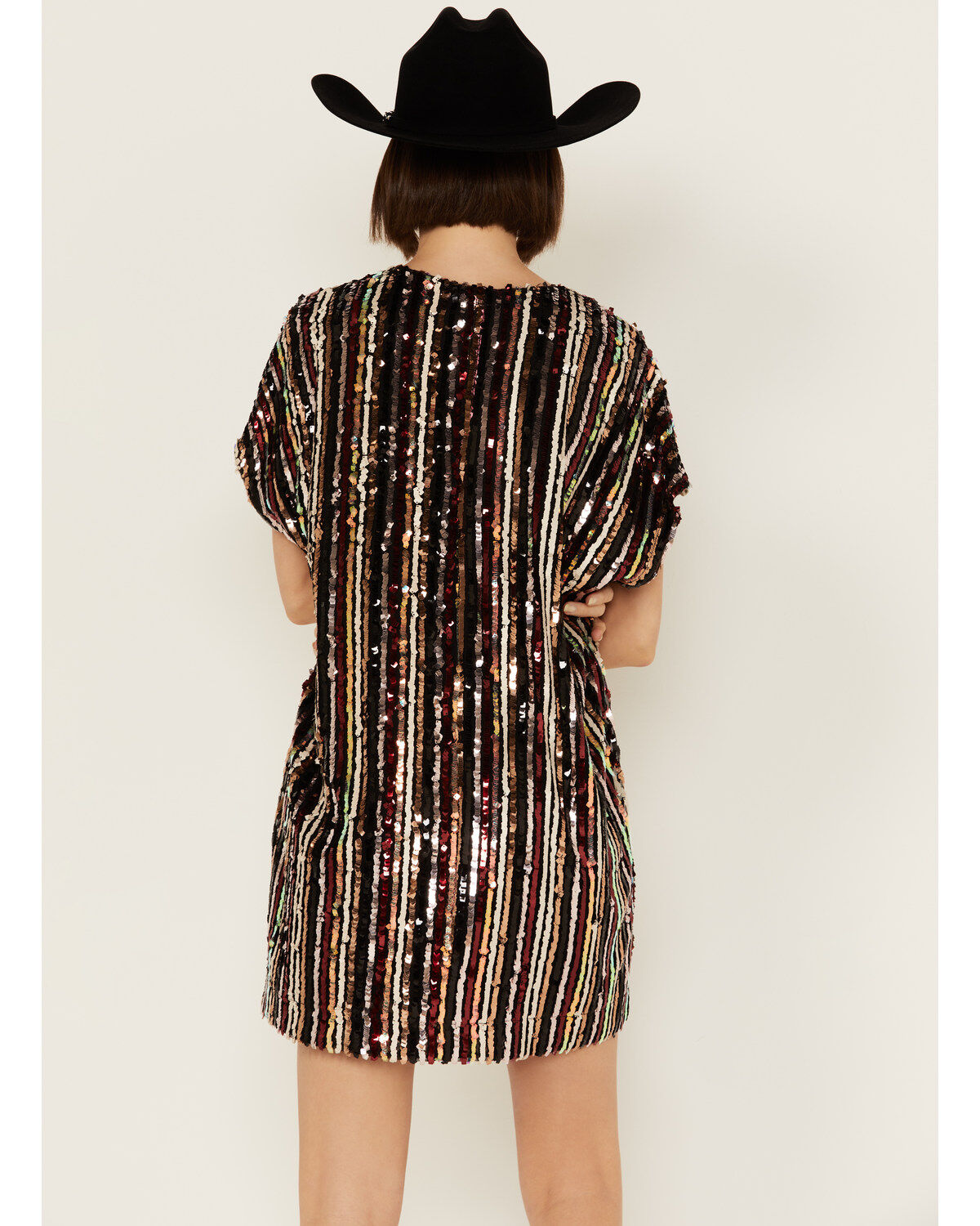 By Together Women's Striped Sequins Mini Dress