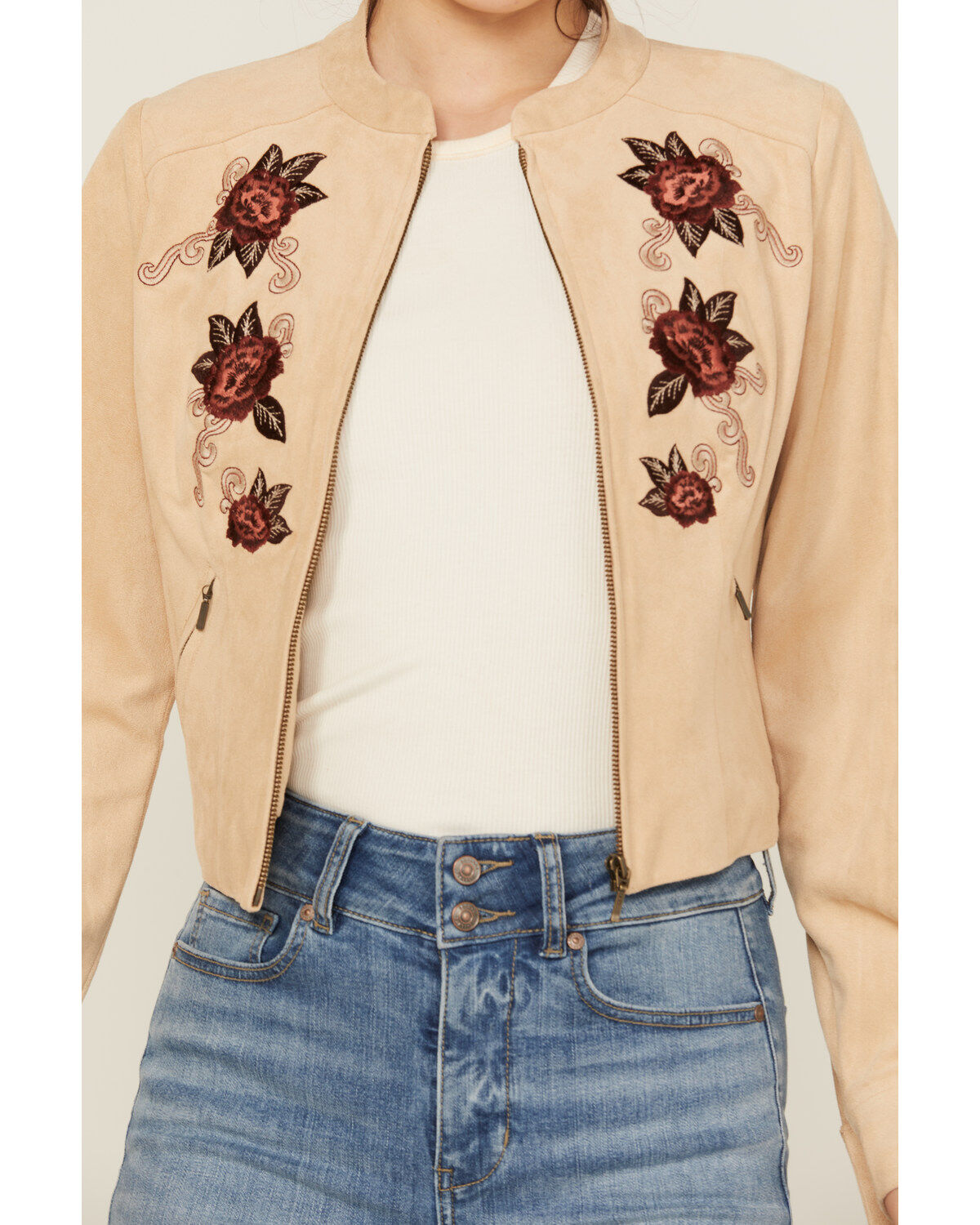 Shyanne Women's Embroidered Faux Suede Jacket
