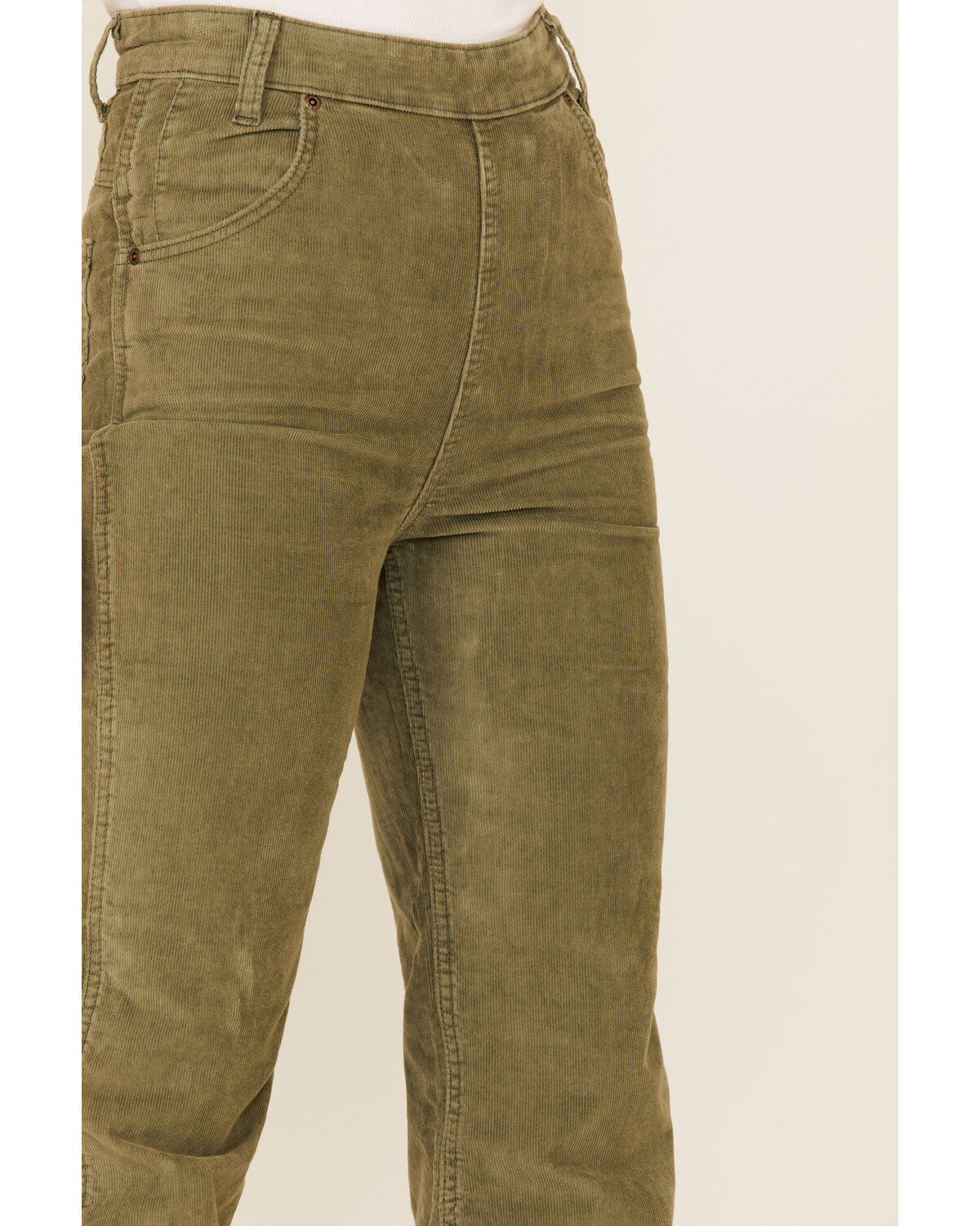 Lee Women's Olive Corduroy High Rise Flare Jeans
