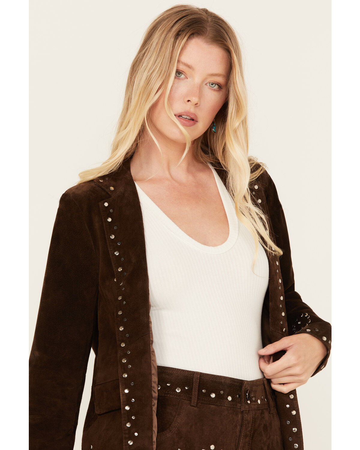 Driftwood Women's Suede Studded Blazer