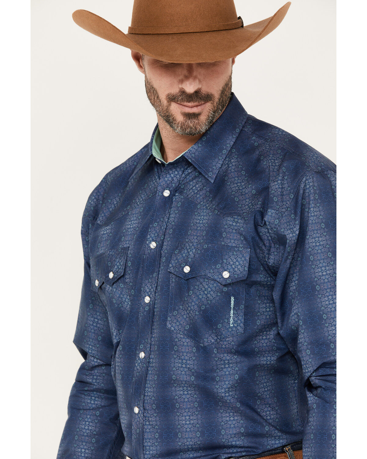 Resistol Men's Lakeland Geo Print Long Sleeve Snap Western Shirt