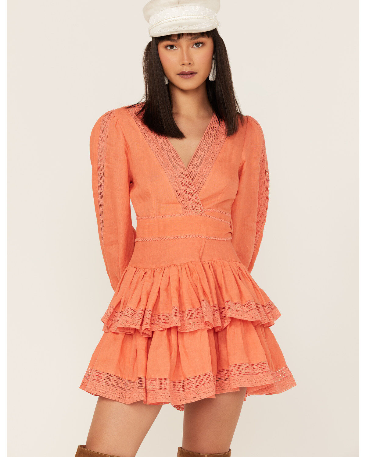 Maia Bergman Women's Mika Lace Tiered Mini Dress