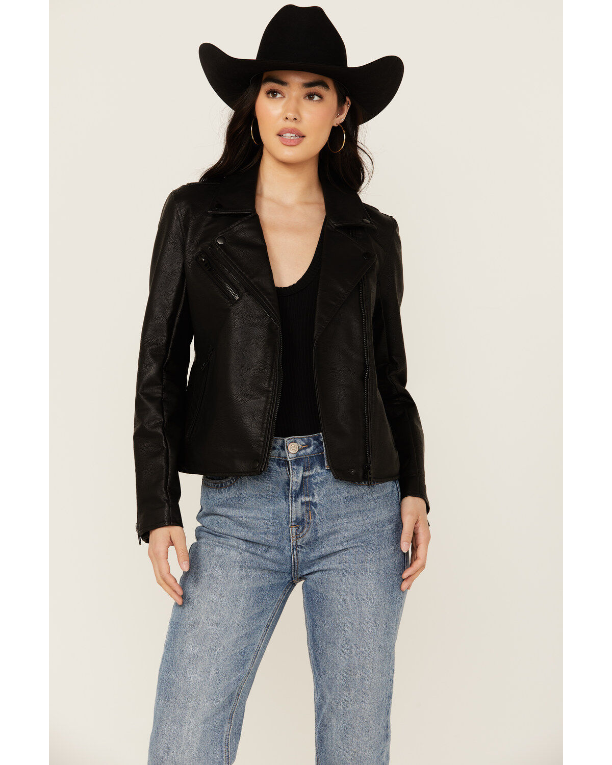 BLANKNYC Women's Faux Leather Moto Jacket