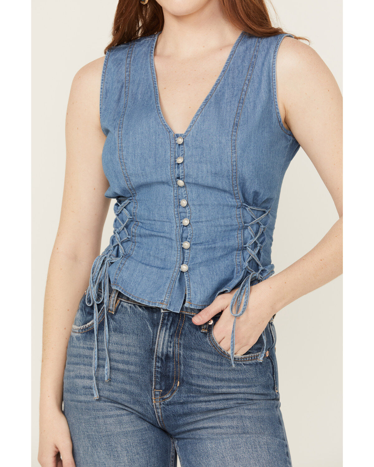 Scully Women's Tie Side Denim Vest