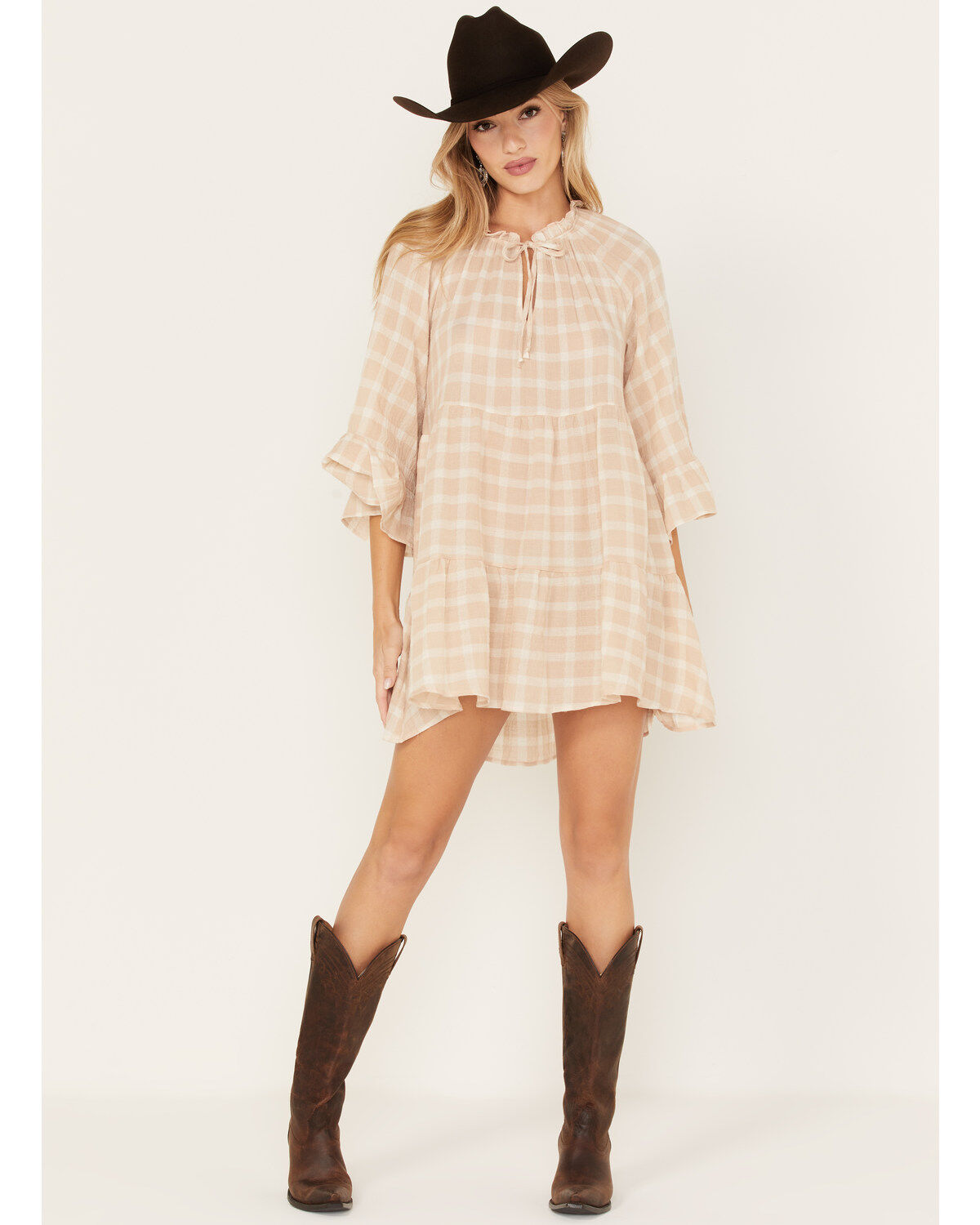 Show Me Your Mumu Women's Viola Plaid Print Mini Dress