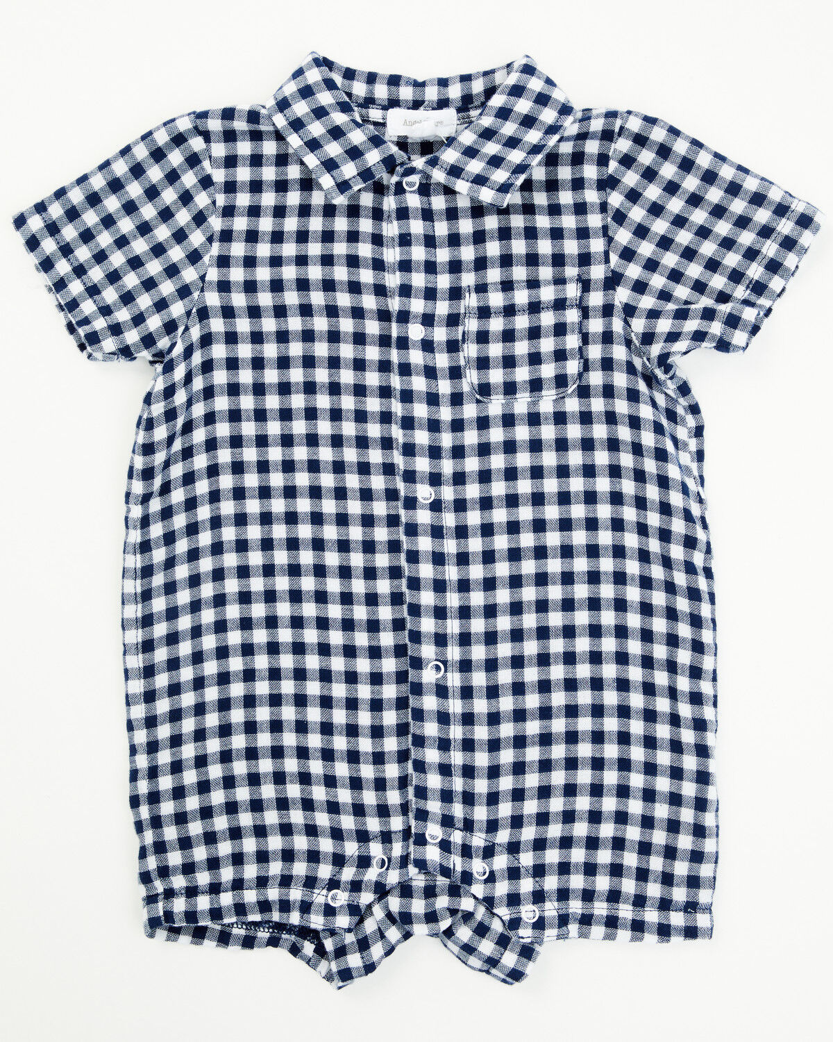 Angel Dear Infant Boys' Gingham Short Sleeve Snap Onesie