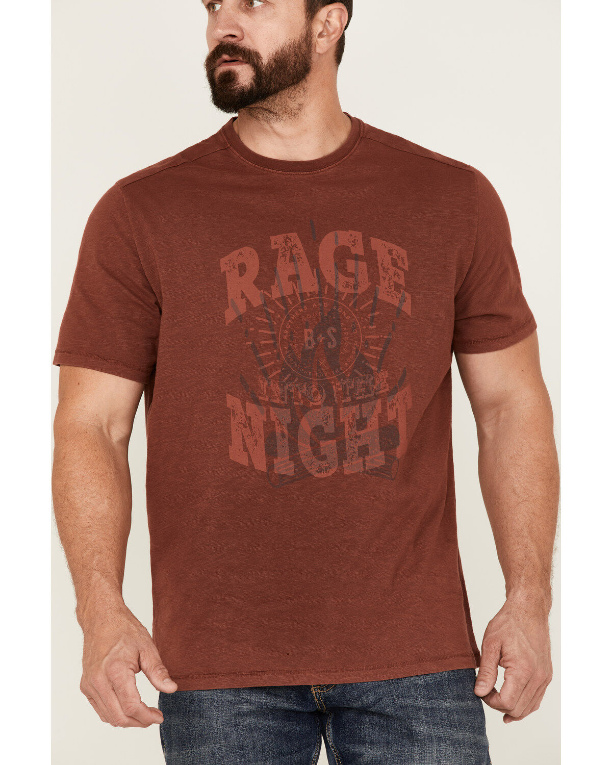Brothers and Sons Men's Rage Campfire Slub Graphic Short Sleeve T-Shirt