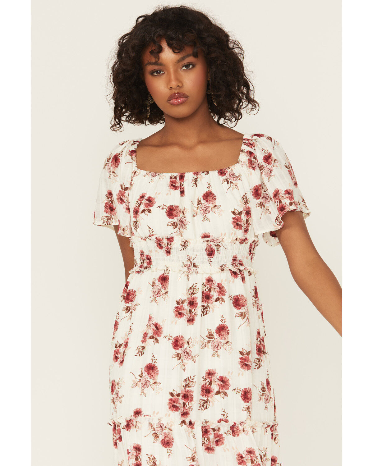 Wild Moss Women's Floral Print High-Low Dress