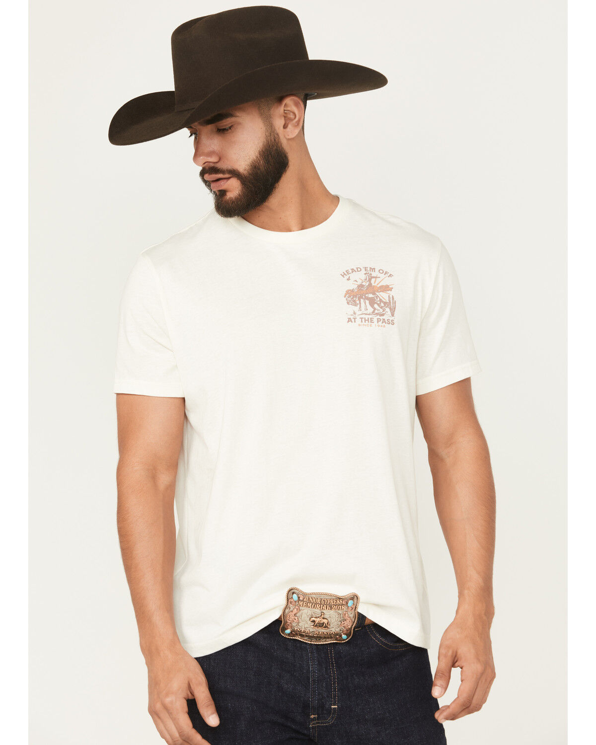 Panhandle Slim Men's Head 'Em Off Short Sleeve Graphic T-Shirt