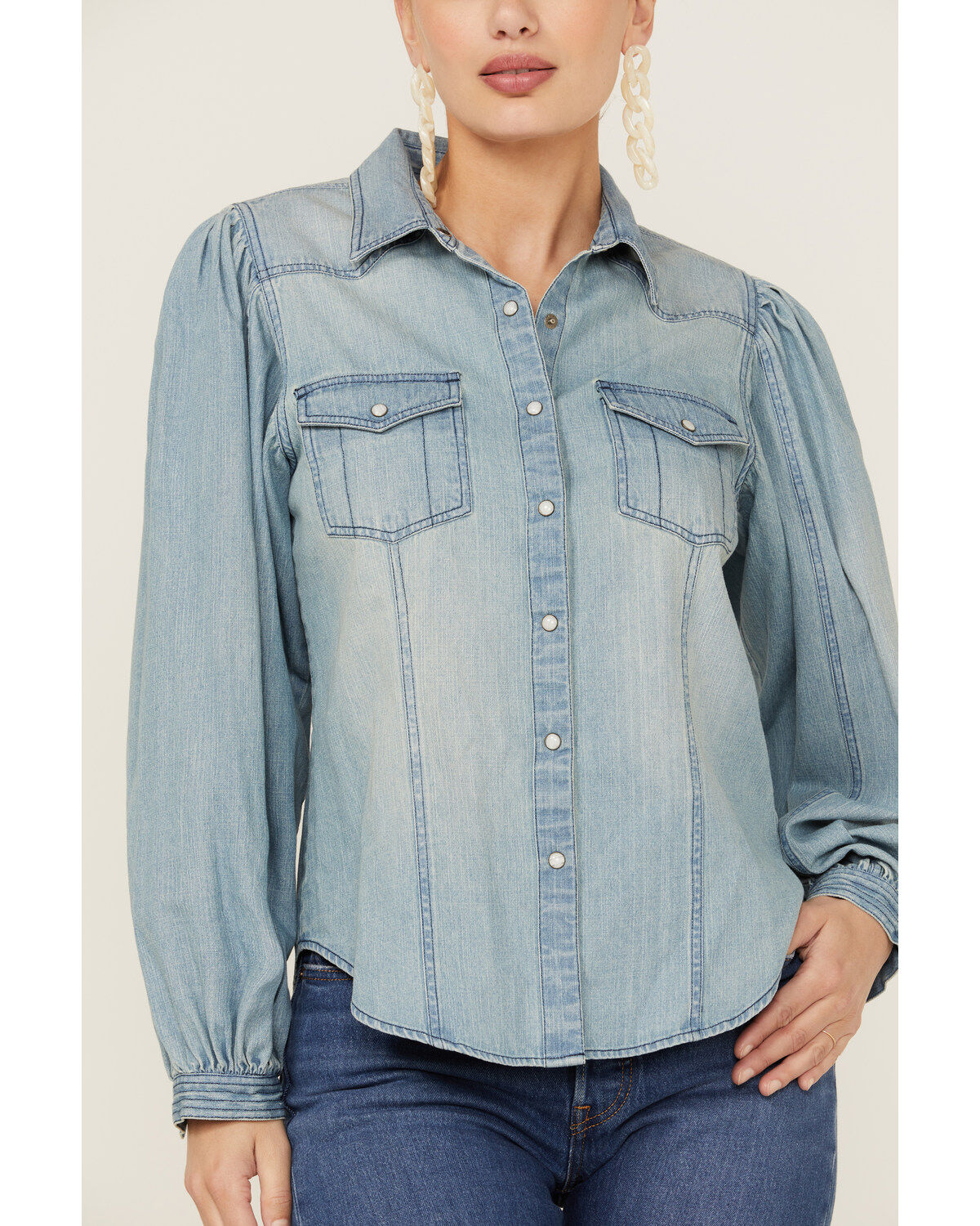 Panhandle Women's Denim Dolman Sleeve Snap Shirt