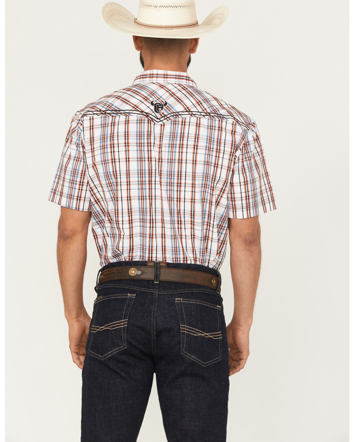 Cowboy Hardware Men's Austin Plaid Print Short Sleeve Snap Western Shirt