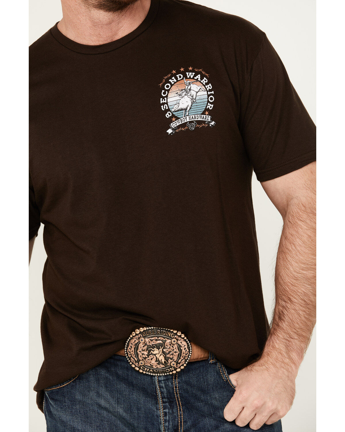 Cowboy Hardware Men's 8 Second Warrior Short Sleeve Graphic T-Shirt