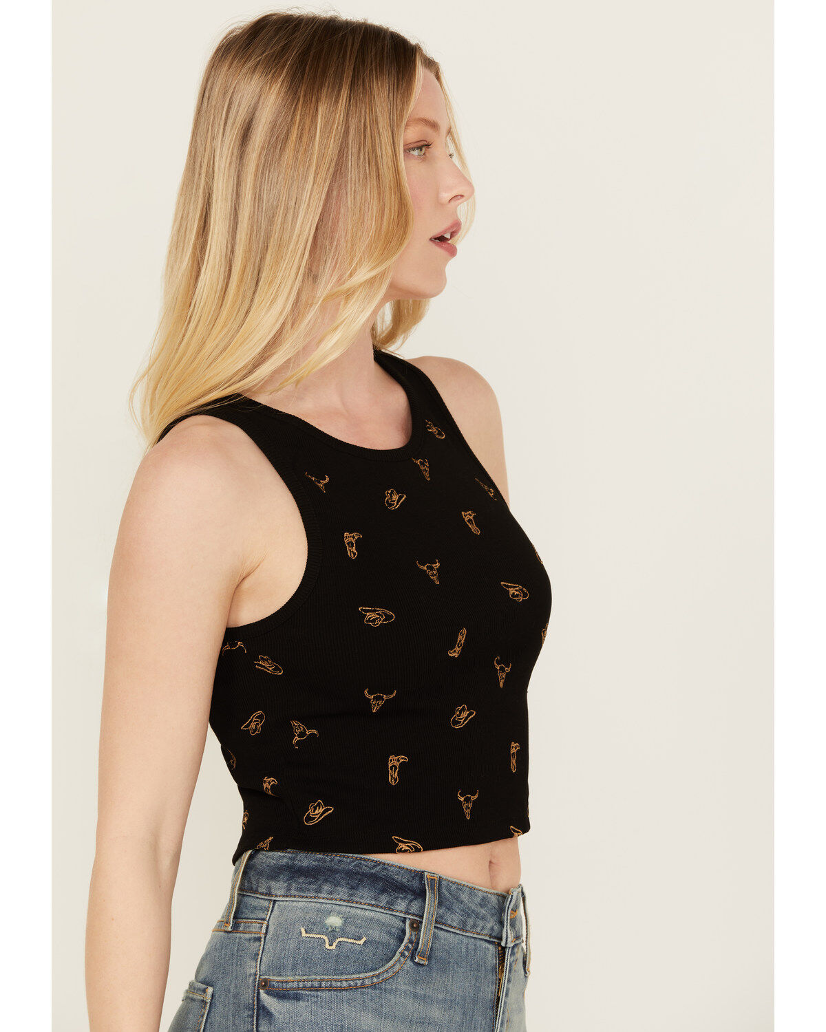 Discreture Women's Western Embroidered Cropped Tank