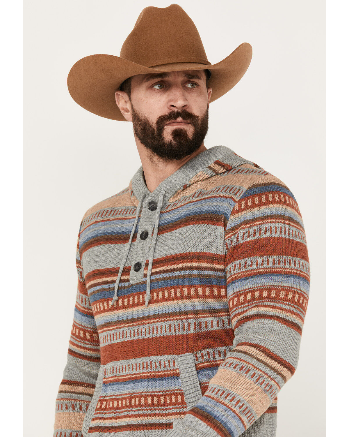 Pendleton Men's Medallion Striped Hooded Pullover