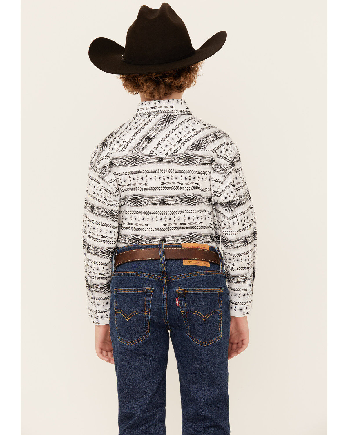 Panhandle Boys' Southwestern Print Long Sleeve Snap Western Shirt