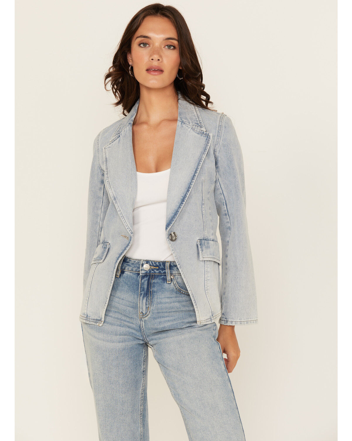 Boom Boom Jeans Women's Light Wash Denim Blazer