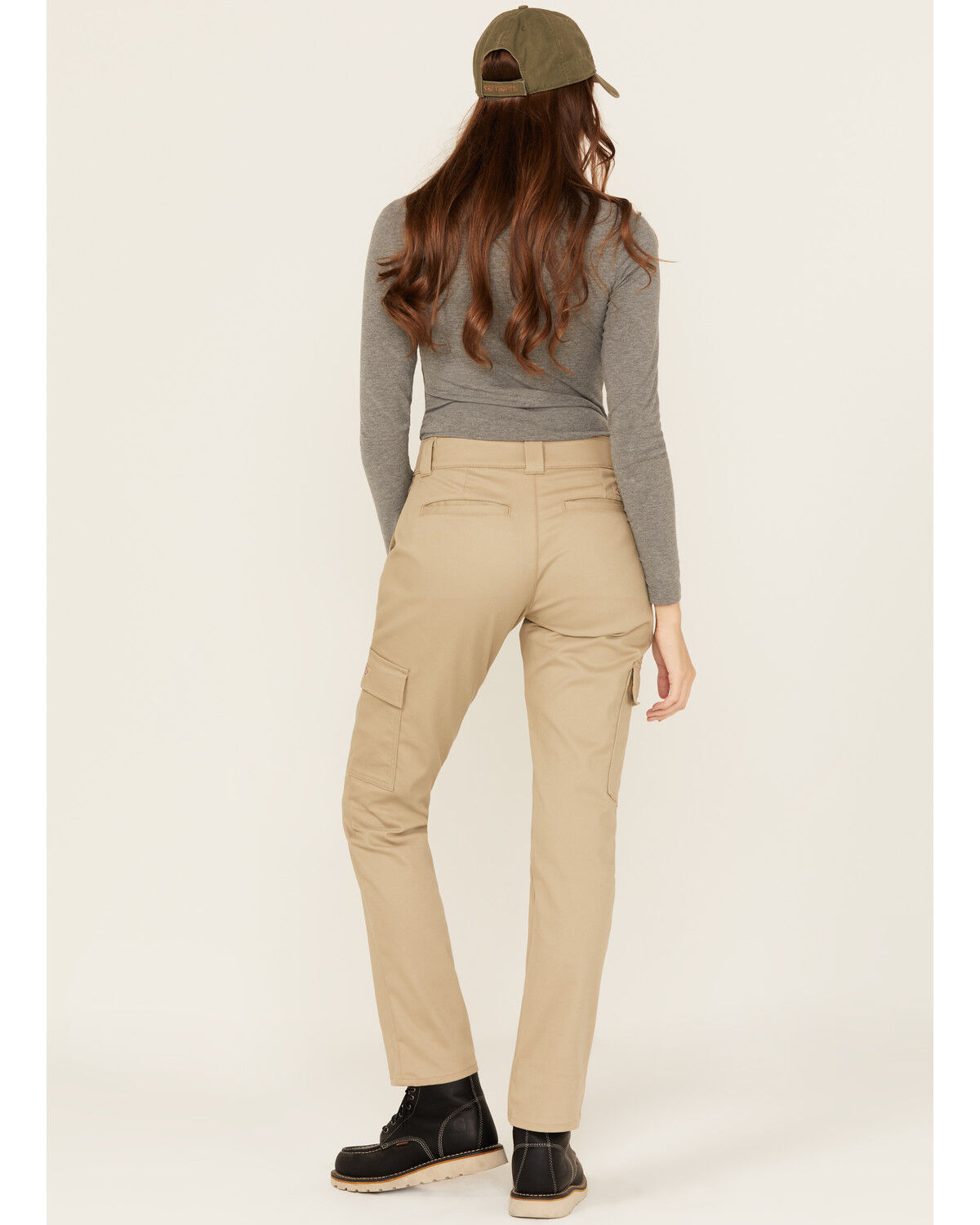 Dickies Women's Mid Rise Straight Stretch Twill Cargo Work Pants