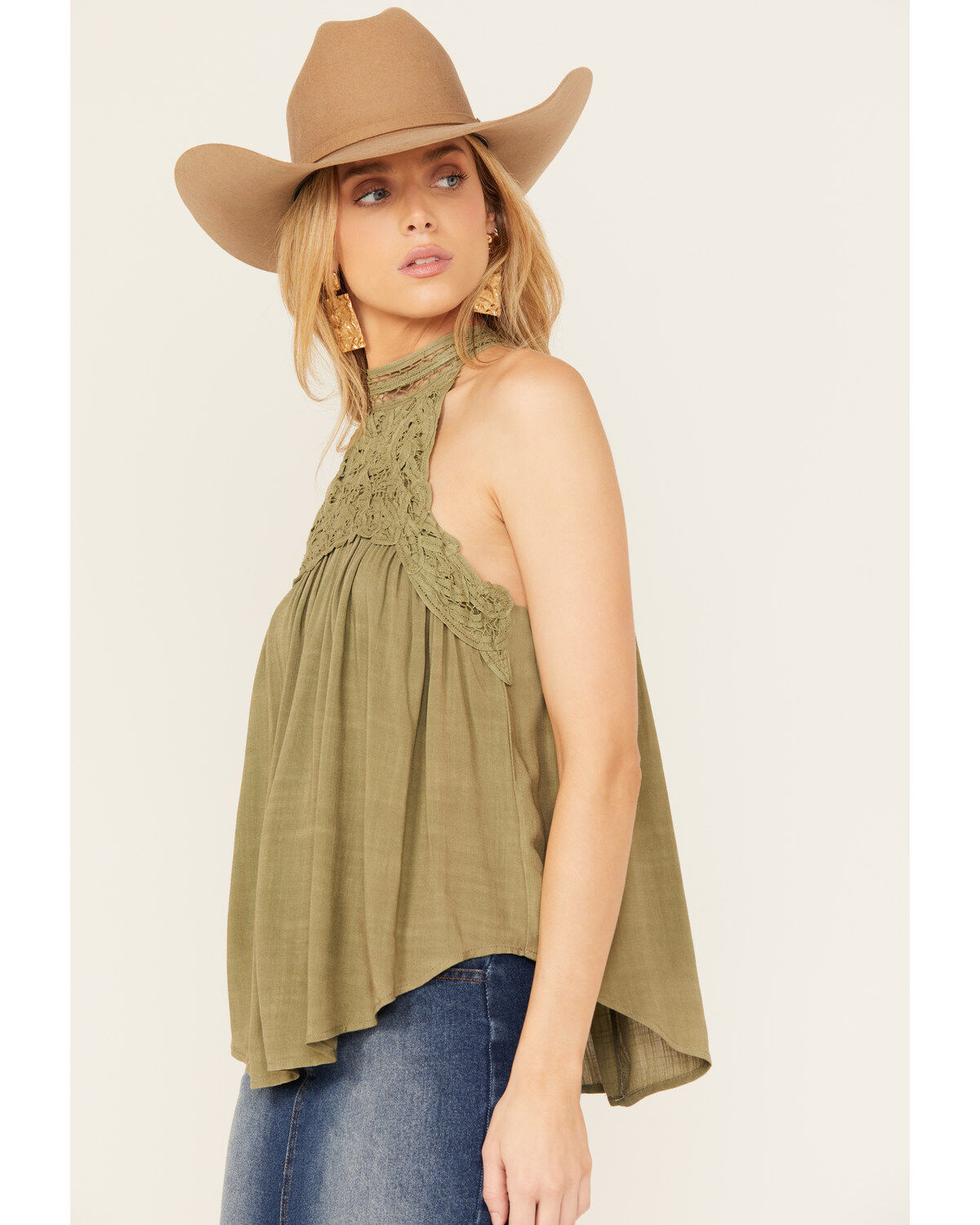 Eyeshadow Women's Battenburg Lace Tank