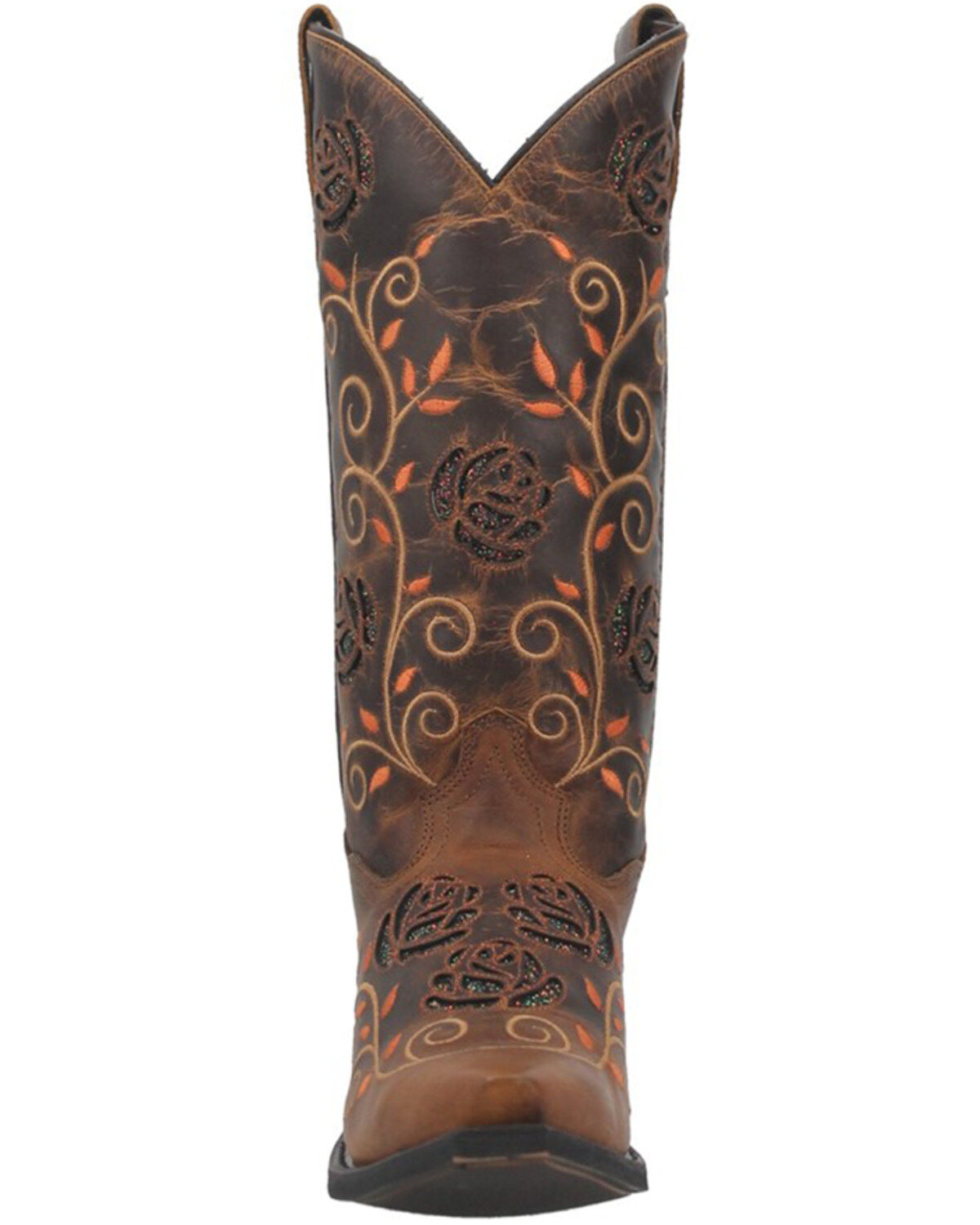 Laredo Women's Embroidered Leaf Western Performance Boots - Snip Toe