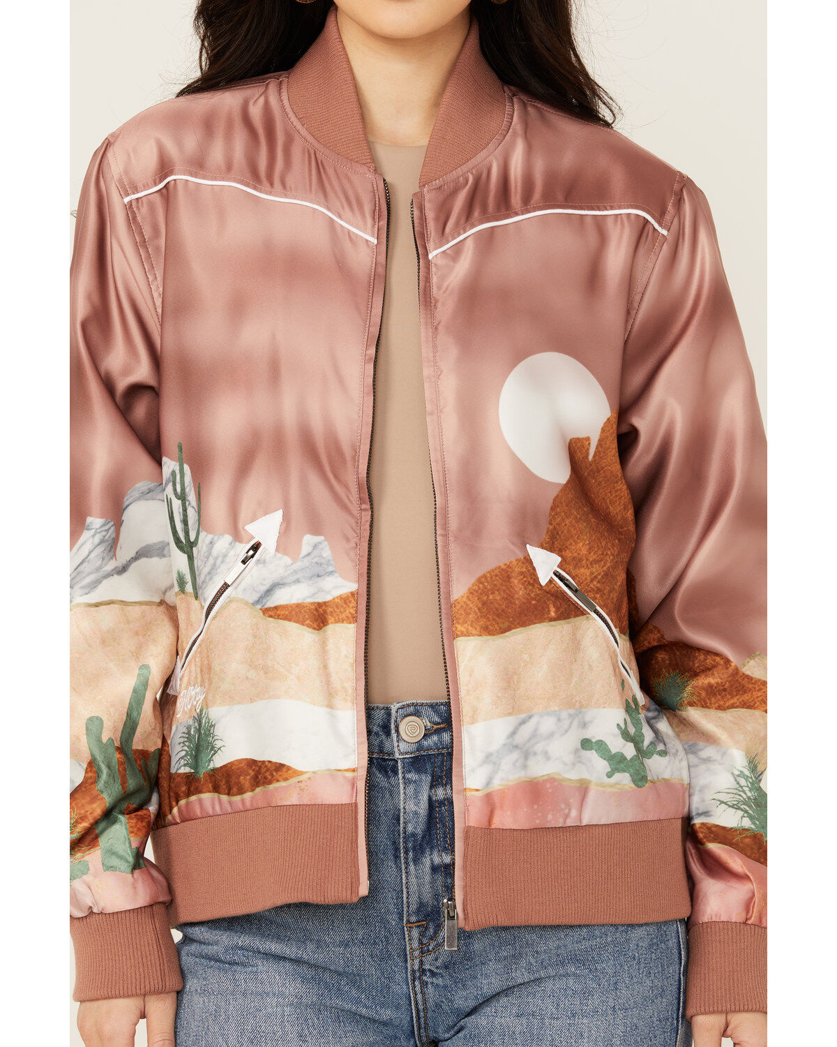 Hooey Women's Desert Land Satin Bomber Jacket