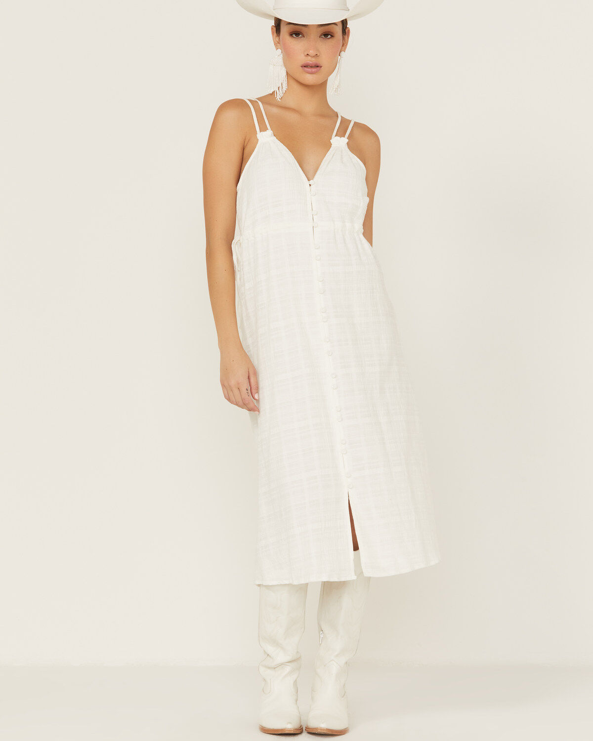 Wishlist Women's Side Tie Double Strap Midi Dress