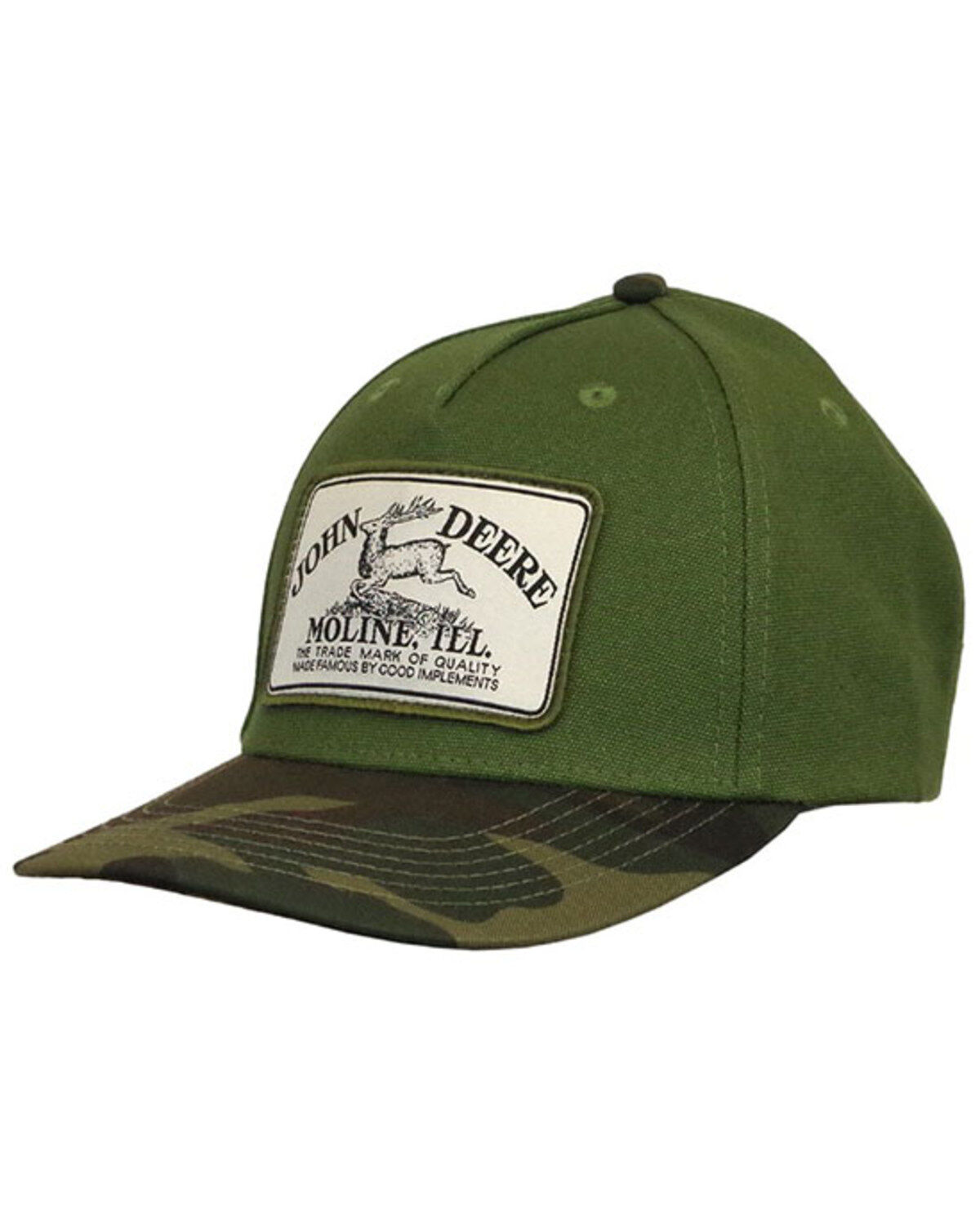 John Deere Men's Camo Bill Vintage Patch Ball Cap